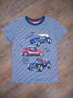 T-Shirt Shirt kurzarm Printshirt Streifenshirt Auto 122 128 Hessen - Alsfeld Vorschau