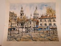 ORIGINAL BILD AQUARELL PARIS MONTMATRE HANDSIGNIERT Schleswig-Holstein - Itzehoe Vorschau