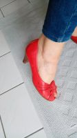 rote Pumps Leder rot Peep Toes Bayern - Wurmannsquick Vorschau