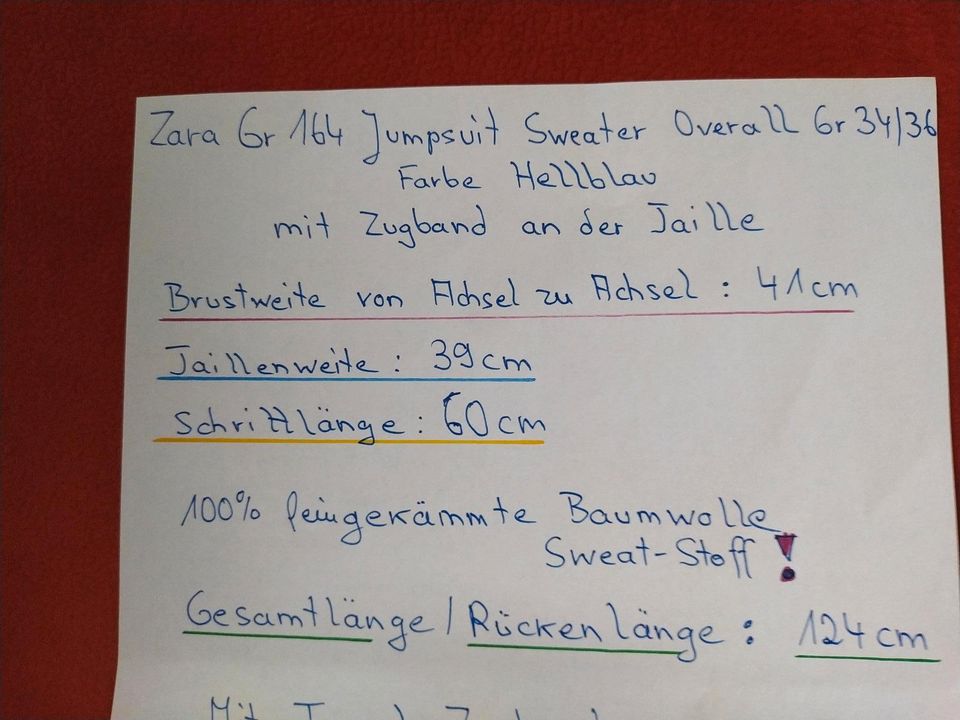 Zara Gr164 Jumper  Jumpsuit Overall Gr158 Hoodie Sweatshirt NEU in Altenstadt Iller