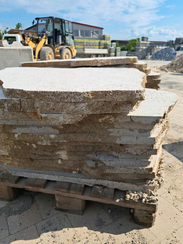 Muschelkalk Trittplatten XXL Naturstein 60-100cm Zillmer Steine in Grettstadt