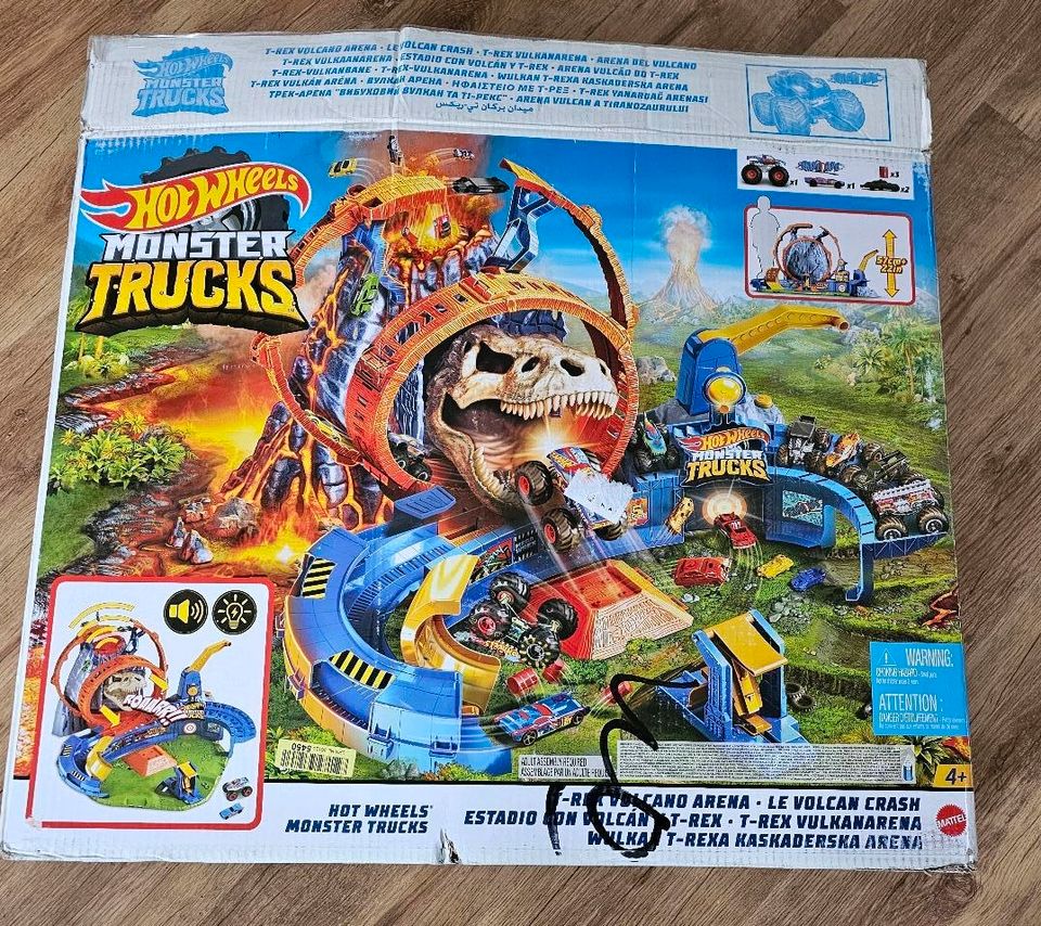 Hot Wheels Autorennbahn Monster Truck T-Rex Vulkan Area in Uhingen