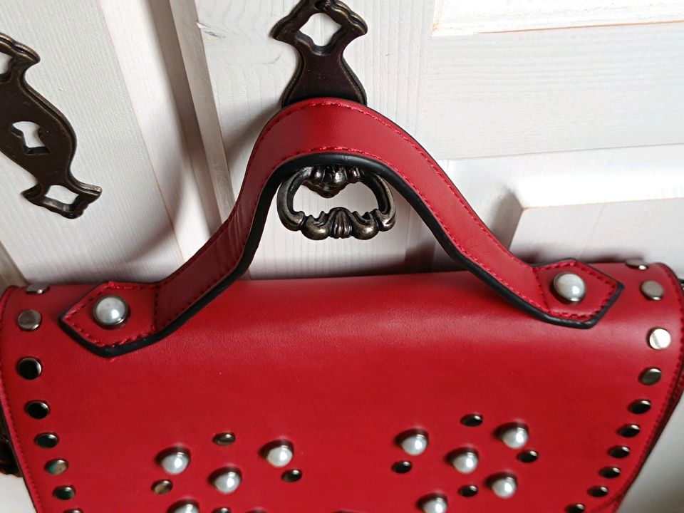 Fashion Tasche rot Nieten in Schwerte