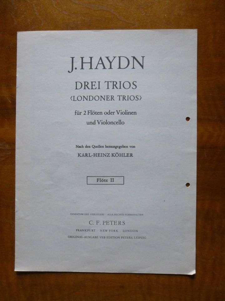 Haydn - Drei Trios für 2 Flöten oder Violinen und Violincello in München