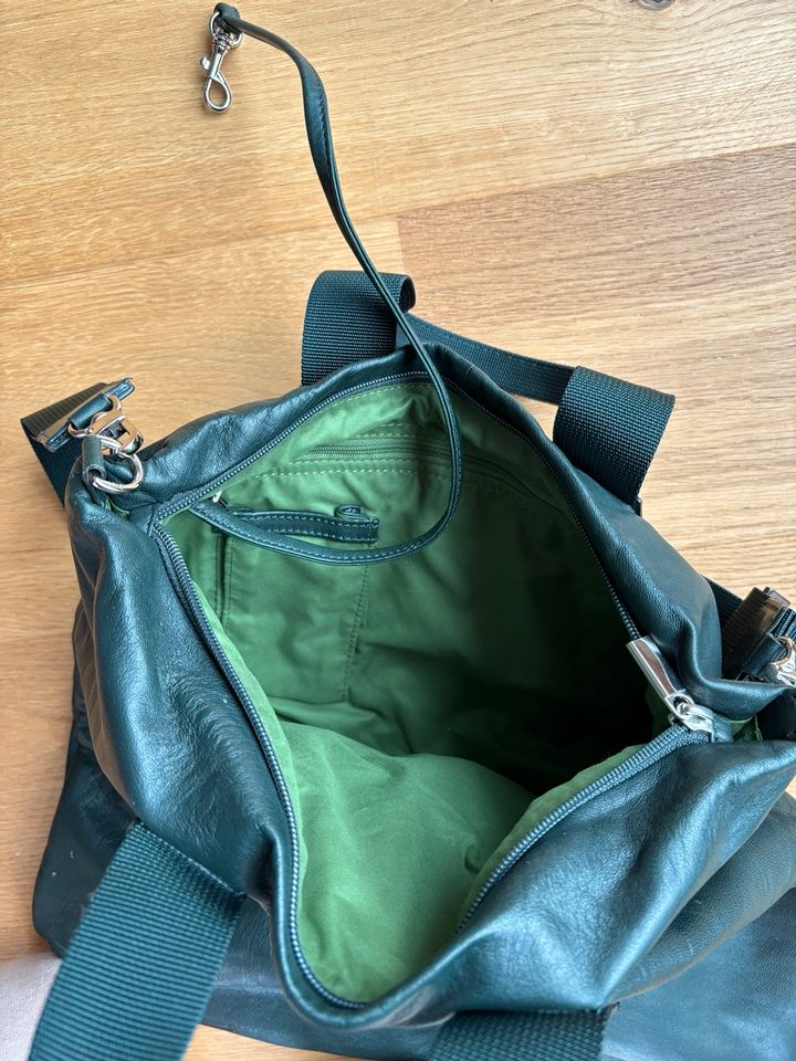 Bree Leder Tasche dunkles grün Shopper in München