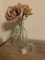 Glasvase mit Verschluss Blumen Vintage Optik super Zustand Niedersachsen - Velpke Vorschau