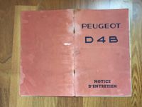 1964 Peugeot D4 B Betriebsanleitung Notice d Entretien francais Hessen - Kassel Vorschau