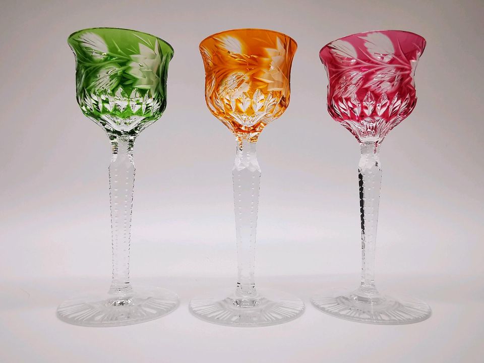 Selten 6x Römer-gläser bunt geschliffen Likörgläser Schnaps-glas in Herne