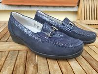 Waldläufer Damenschuhe Slipper, dunkelblau/silber Gr. 4,5H Leder Bayern - Lichtenfels Vorschau