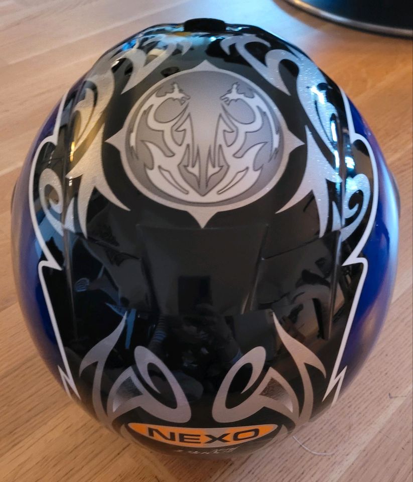 Motorradhelm blau/schwarz Größe S in Bonn