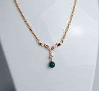 Collier Halskette Mittelteil mit grüner Achat Perle und Zirkonia Niedersachsen - Wilhelmshaven Vorschau