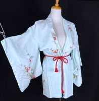 Vintage Antik Haori Kimono Jacke Japan 100 % Seide Mint Hellblau Friedrichshain-Kreuzberg - Friedrichshain Vorschau