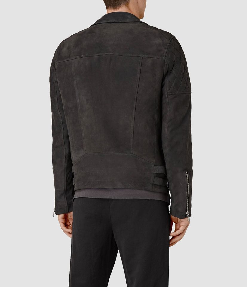 NEU AllSaints LEATHER Wildleder Kenji Biker Jacke Herren Schwarz in Berlin