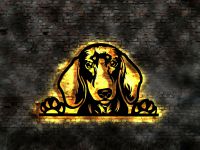 Dackel Hund 3D LED Wandbild aus schwarz lackiertem Holz München - Untergiesing-Harlaching Vorschau
