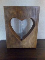 Holz Herz mit Reagenz Glas Nordrhein-Westfalen - Rommerskirchen Vorschau