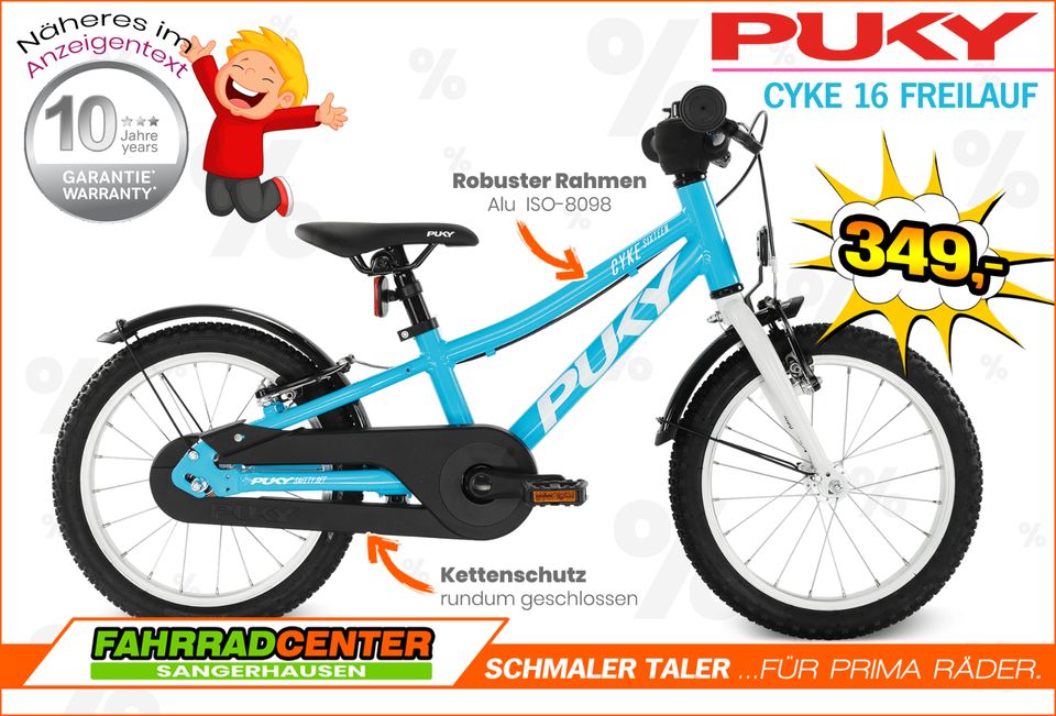 16" Puky Cyke 16 Freilauf # Kinderfahrrad # Kids Bike in Sangerhausen