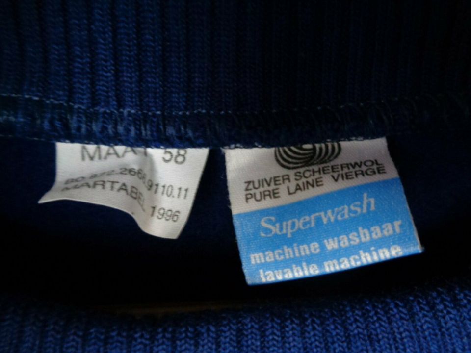 Orig.NL Armee Winterpullover blau 100% Schurwolle Gr.58 NEU in Herzogenrath