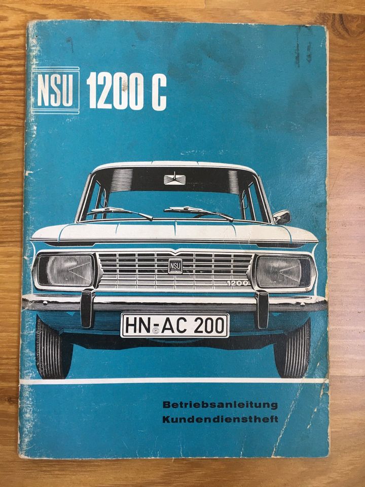 1969 NSU 1200 C Betriebsanleitung deutsch 64 Seiten in Kassel