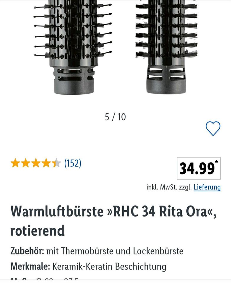 Warmluftbürste RHC 34 Rita Ora rotierend in Bayern - Erdweg | eBay  Kleinanzeigen ist jetzt Kleinanzeigen