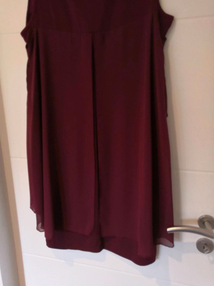 Kleid festlich mit Bolero, einzeln tragbar, bordeaux, Gr 40/42 in Zirkow