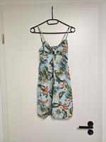 Blumenkleid blau Palmen Größe 34 Ausschnitt Sommerkleid Bayern - Bad Kissingen Vorschau