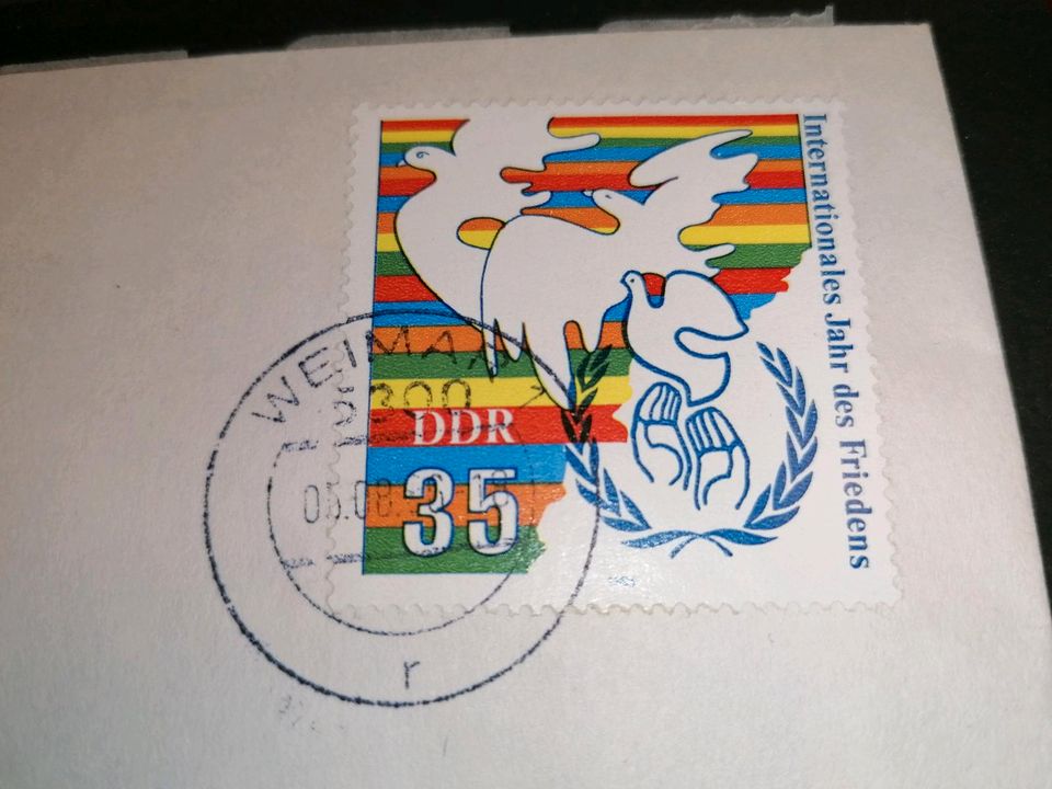 Ersttagsbrief DDR Internationales Jahr des Friedens 1986 in Waren (Müritz)