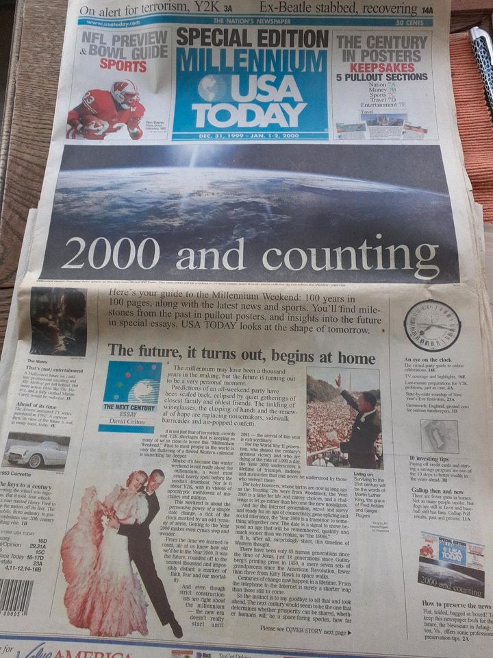 USA TODAY DEC. 31, 1999 letzte Zeitung des Jahrhunderts in Willebadessen