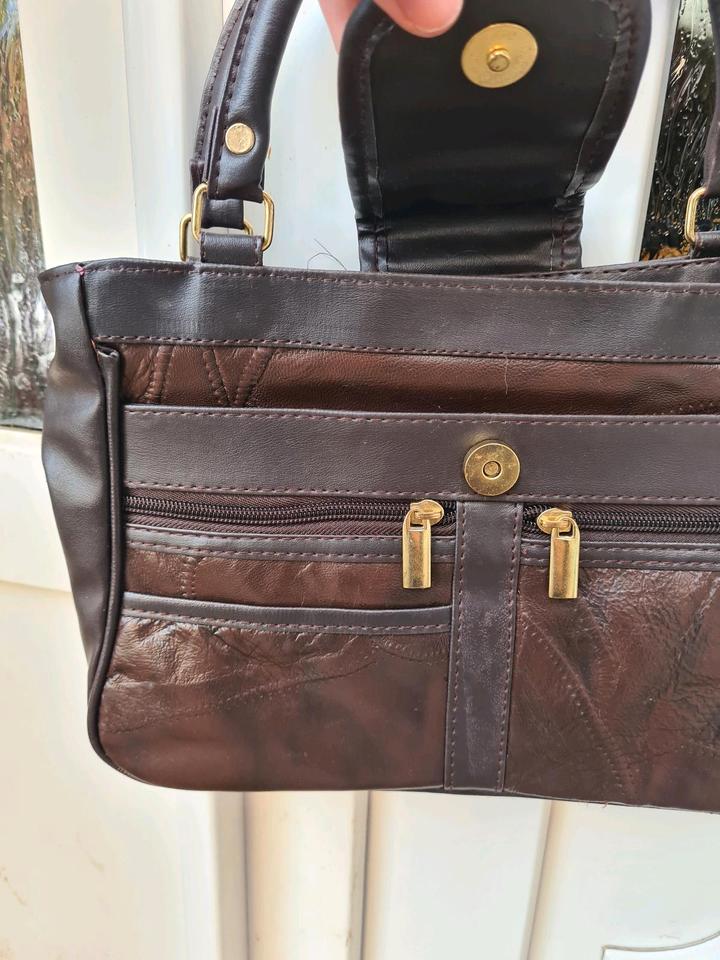 Stefano braune Echtleder Tasche Handtasche Leder Retro Vintage in Panketal