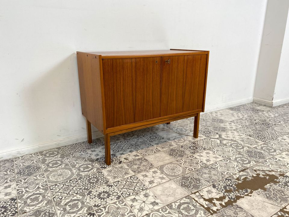 WMK Stilvolle, minimalistische & gut erhaltene skandinavische Kommode in edlem Palisander # Sideboard Fernsehkommode Wäschekommode TV-Lowboard TV-Board Schrank Vintage Mid-Century 60er 70er Rosewood in Berlin