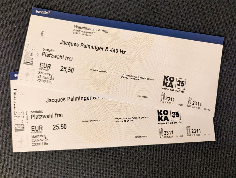 2 Tickets Jacques Palminger Potsdam 23.11.24 in Hannover