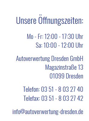 Auto entsorgen - Bares für Ihr Altfahrzeug bis 31.05.2024 in Dresden