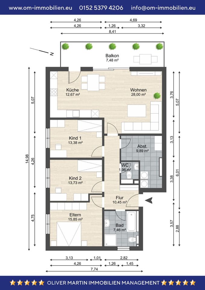 Moderne 4-Zimmerwohnung mit Balkon und Carport in Wolfsburg-Ehmen! Mein Haus = mein Makler! in Wolfsburg