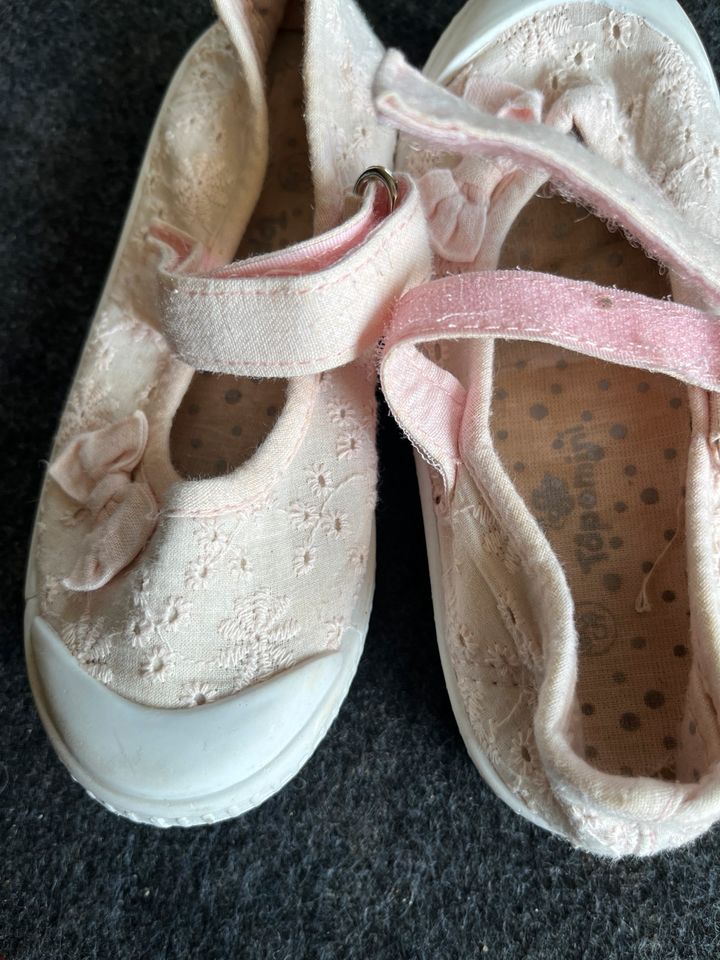 Schuhe Baumwolle rosa 25 Gummisohle in Marktheidenfeld