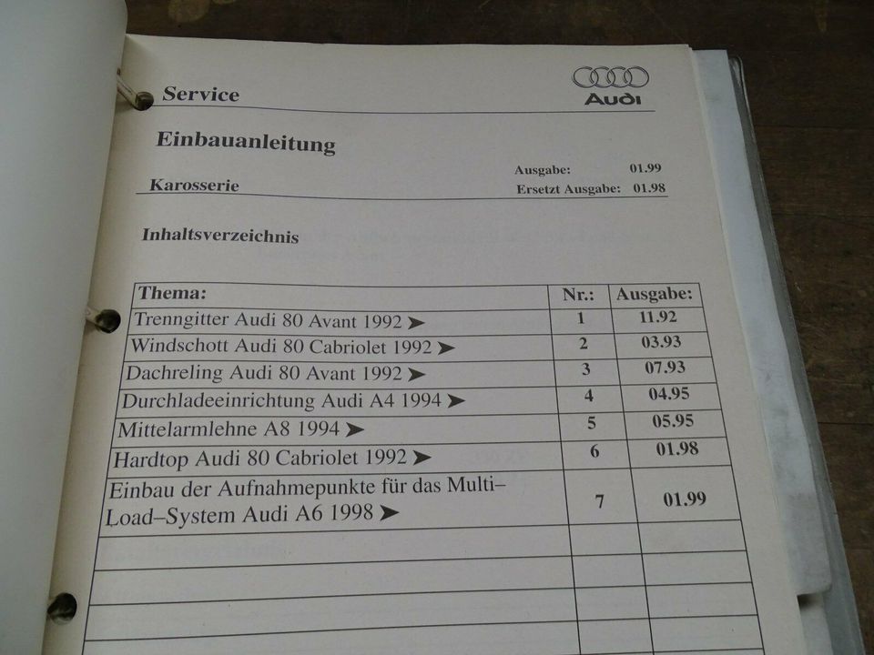 Audi 80 100 Avant Cabriolet A3 A4 A6 A8 S2 RS2 Einbauanleitung in Süderhastedt