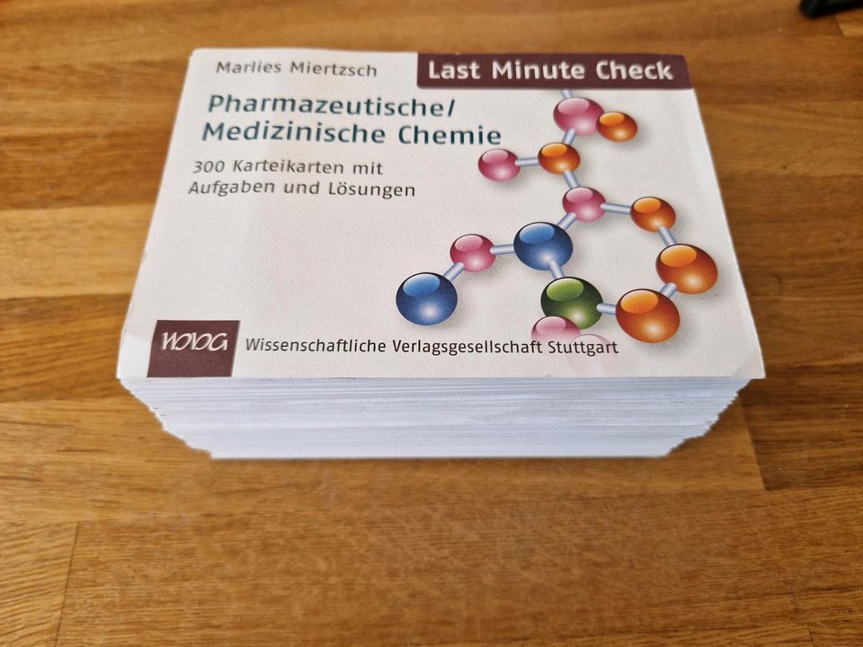 Pharmazeutische Medizinische Chemie last minute check Karteikart. in Tübingen