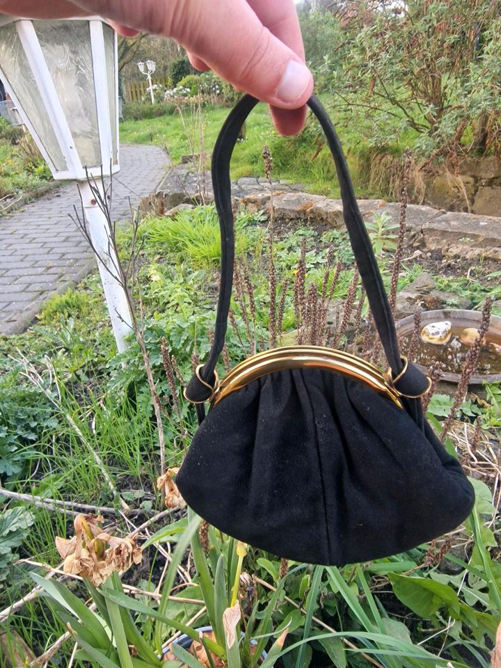 Goldpfeil Tasche vintage Bügeltasche Abendtasche Leder retro 50er in Ibbenbüren