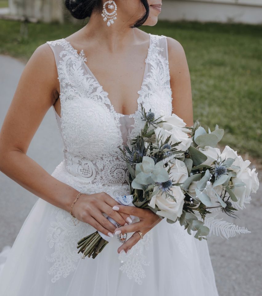 Brautkleid Hochzeitskleid Iryna Kotapska A linie ivory spitze in Friedberg