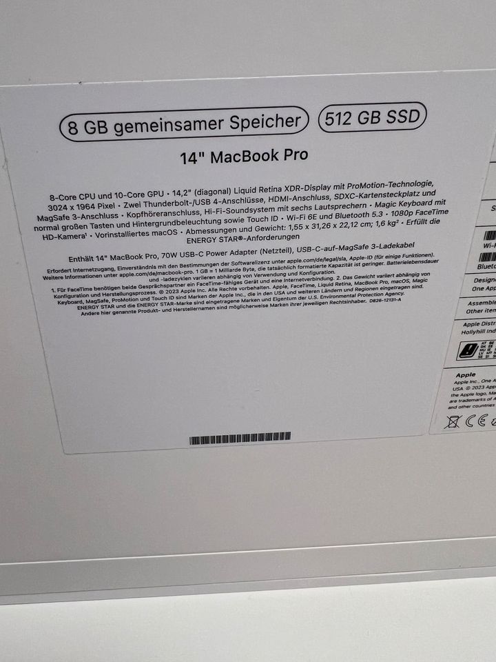 Apple Macbook 14" M3 (2023) 512GB Spacegrau in Delmenhorst