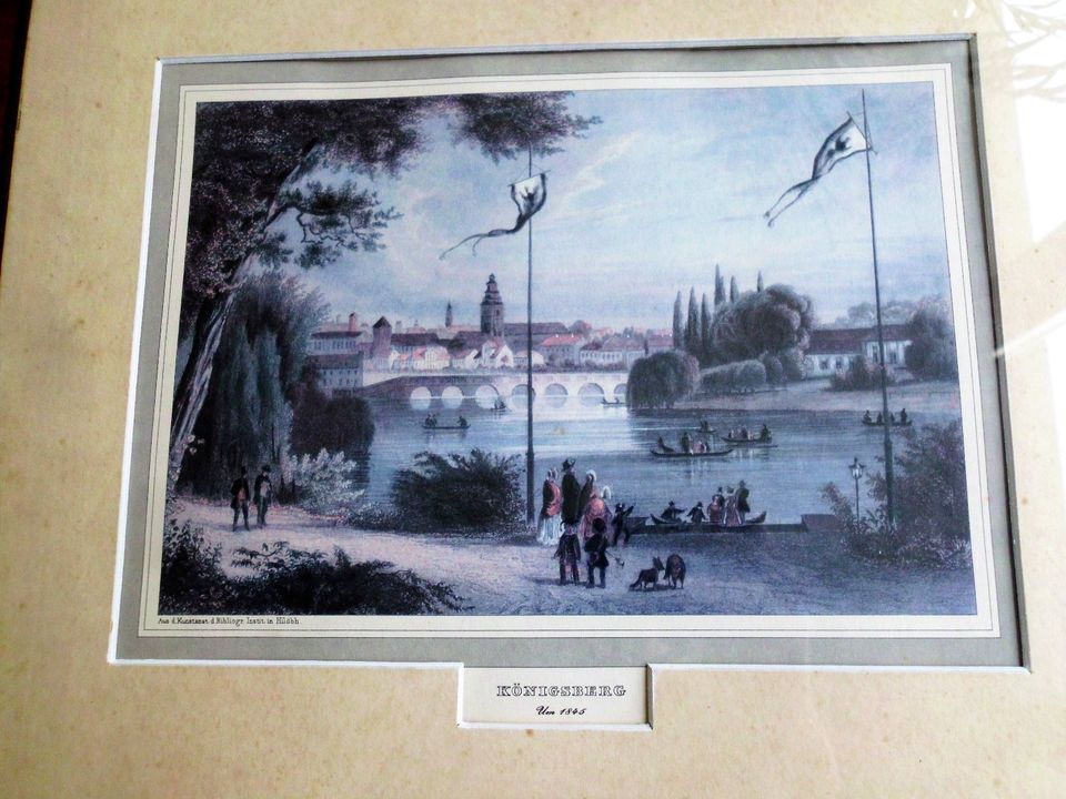 Königsberg Ostpreußen alt Bild Biedermeier Rahmen 1845 Schloß ++ in Seevetal