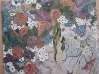 Seidenmalerei | Seide Gemälde | Wandbild Blumen Sommerwiese 1x1m Bayern - Bad Abbach Vorschau