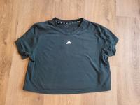 Sportshirt bauchfrei Crop Top Adidas Größe S dunkelgrün Hessen - Geisenheim Vorschau