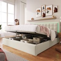 Doppelbett 140x200 Neu LED Polsterbett Bettgestell Bett Boxspring Hamburg - Harburg Vorschau