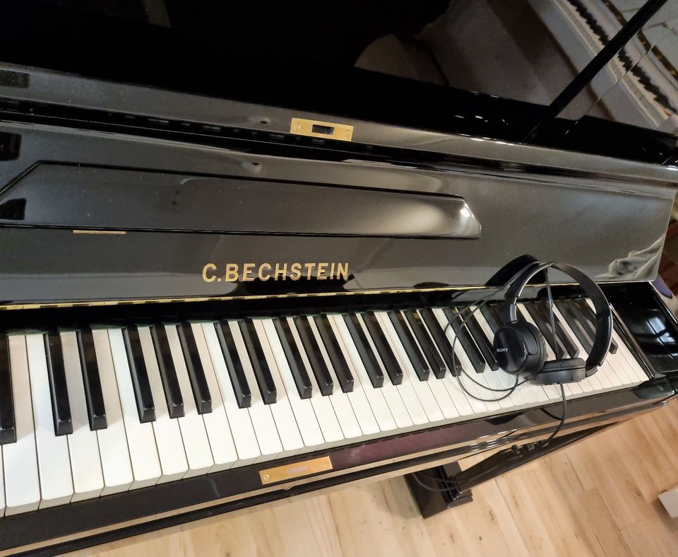 Klavier C. Bechstein schwarz, Silent System (Stummschaltung) in Hamburg