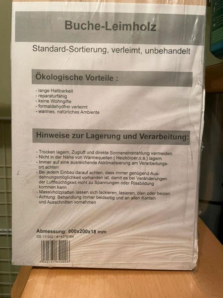 Leimholz Buche 800x200x18mm 4x in Hessen - Mühlheim am Main | eBay  Kleinanzeigen ist jetzt Kleinanzeigen