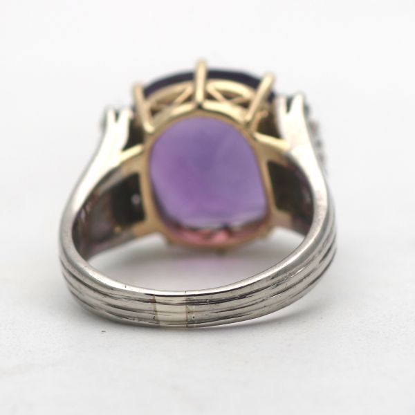 Ring 750 Gold 18 Karat Amethyst 0,25 CT Brillant juweliero.de in Köln