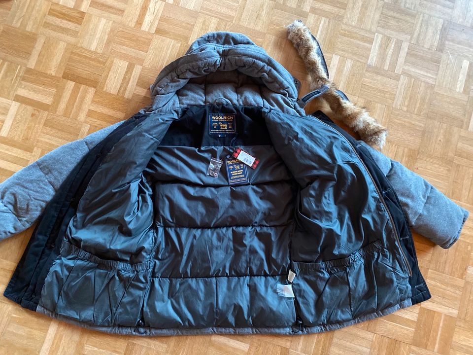 Woolrich Artic Parka Grau Wolle Daune Jacke Mantel in Stuttgart