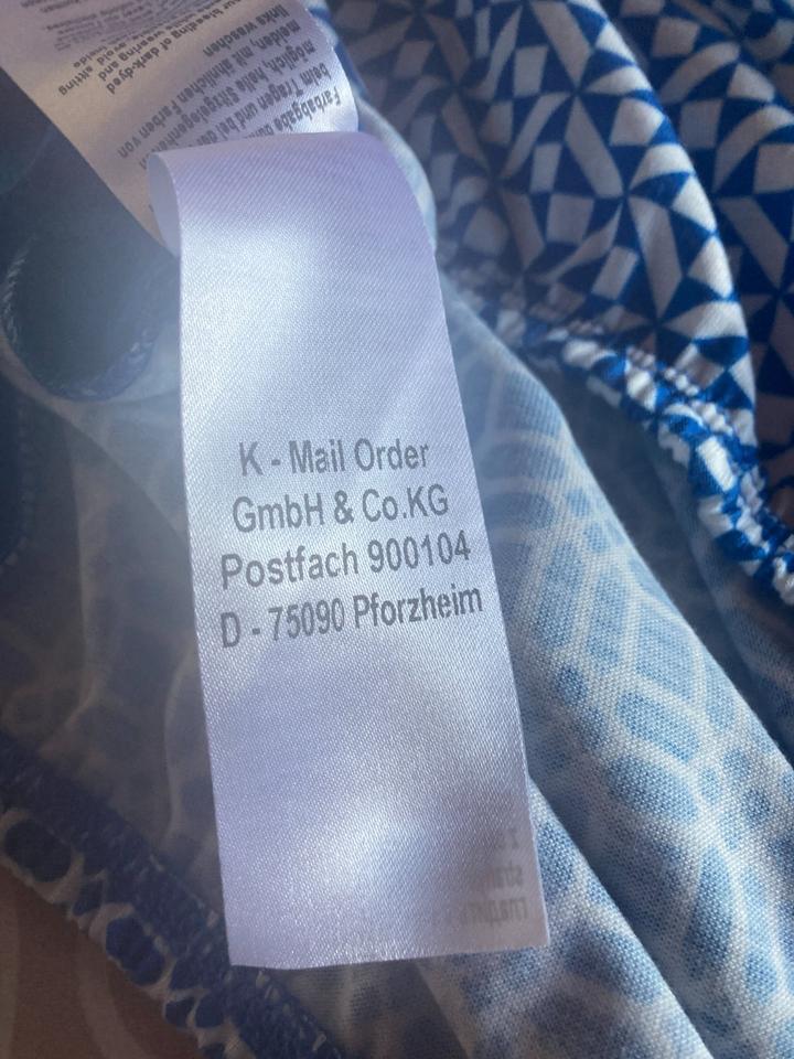 Damenbluse Laura Kent blau gemustert - Größe 52 - 6361 in Kemmern