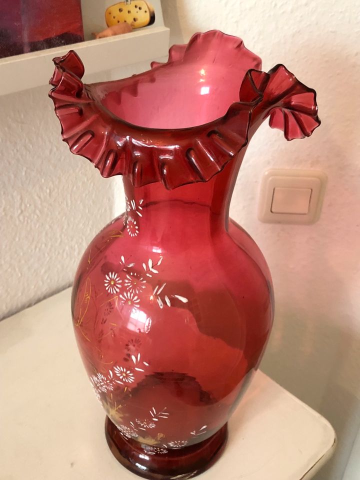 VASE, Glas, Vintage HANDARBEIT in Hilden