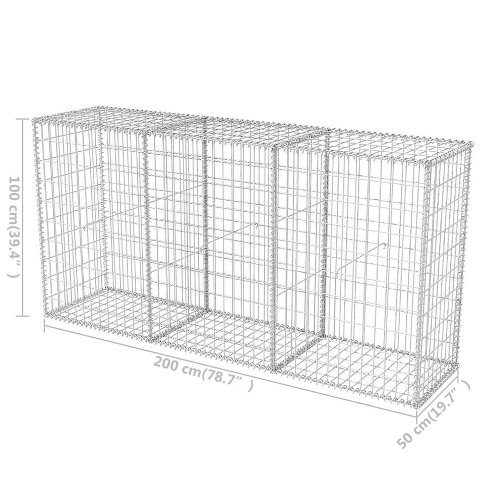 Gabionen Gabionenkorb Zaun Steinkorb Stahl 200x50x100 cm in Bad Kissingen