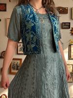 Vintage Weste 70er 70s hippie folklore samt Stickerei boho antik Berlin - Köpenick Vorschau